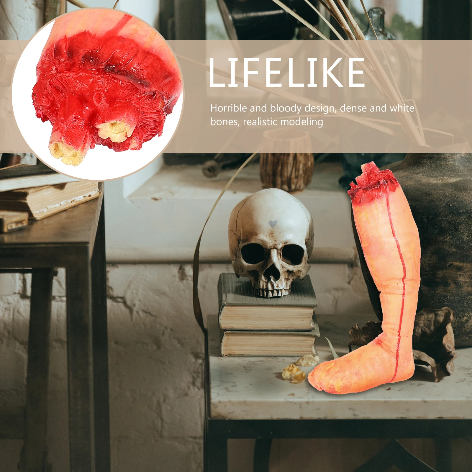 

Creepy Fake Body Parts Props Severed Foot Decor Halloween Horror Scene Sturdy Reusable Scary Prank Toys Storage Easy