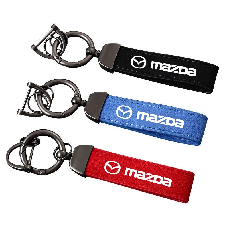

Car Suede Leather Keychain Metal Key Ring for Mazda 3 5 6 MX5 Axela Atenza MS CX-3 CX-4 CX-5 CX-7 CX-9 CX-8 Skyactiv Accessories