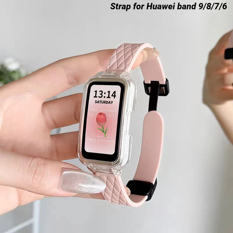 

Silicone Strap For Huawei band 9 with Case Sport Watchband for HUAWEI band 8/7/6 Woman Man Wristband Smartwatch Correa Bracelet