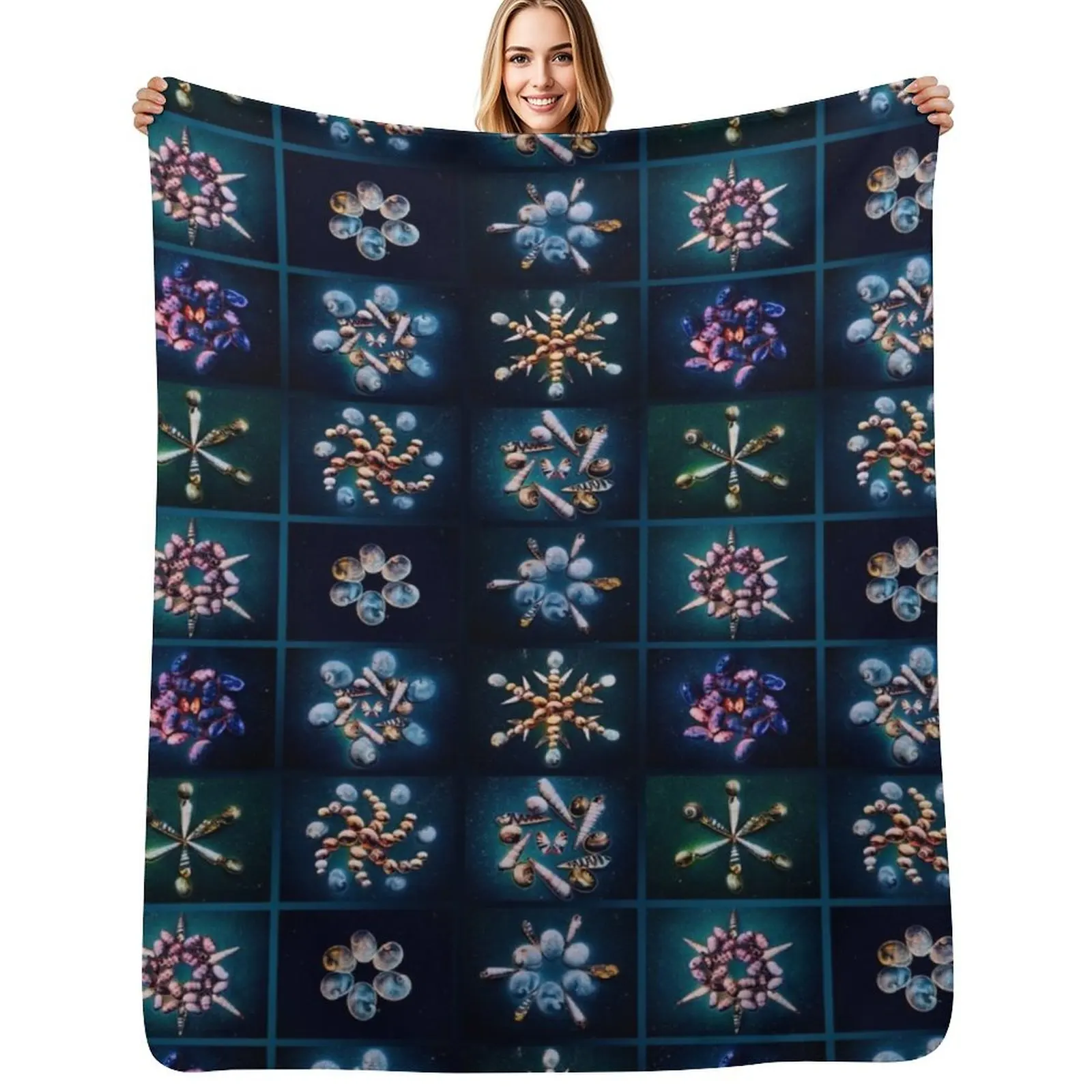 Seashell Blizzard Throw Blanket for sofa Bed Luxury Thicken Polar Blankets For Sofas manga Blankets