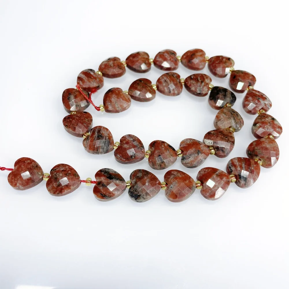 Natürliche 12mm Amethyst-Perlen in Herzform, facettiert, handgefertigt für Schmuckherstellung, DIY-Halskette, Armband, 15'' Zubehör – Detail 6