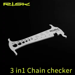 RISK 3 in 1 Bicycle Chain Checker Stainless Steel Cycling Bolt Measuring Chain Hook Bicycle Repair Tool