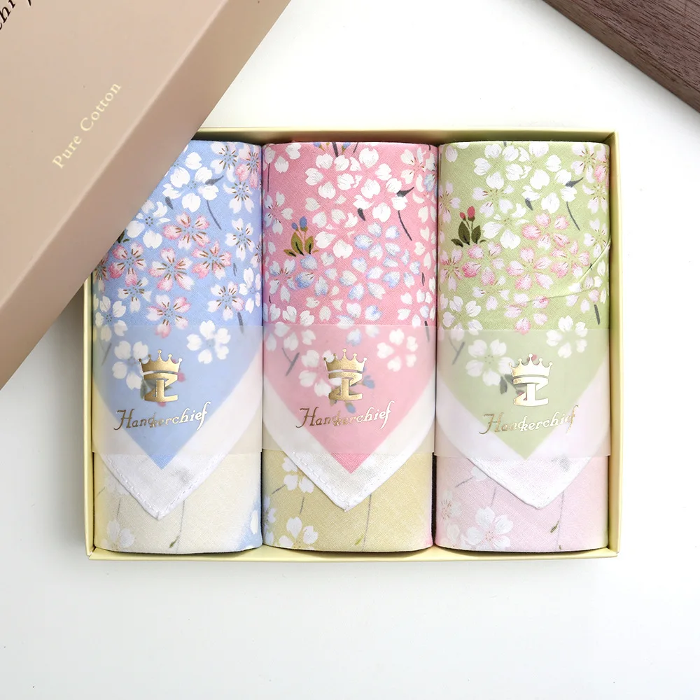 

Women's Printed Cotton Handkerchiefs 43cm Absorbent Pocket Squares, Perfect for Wedding Favors & Daily Wear