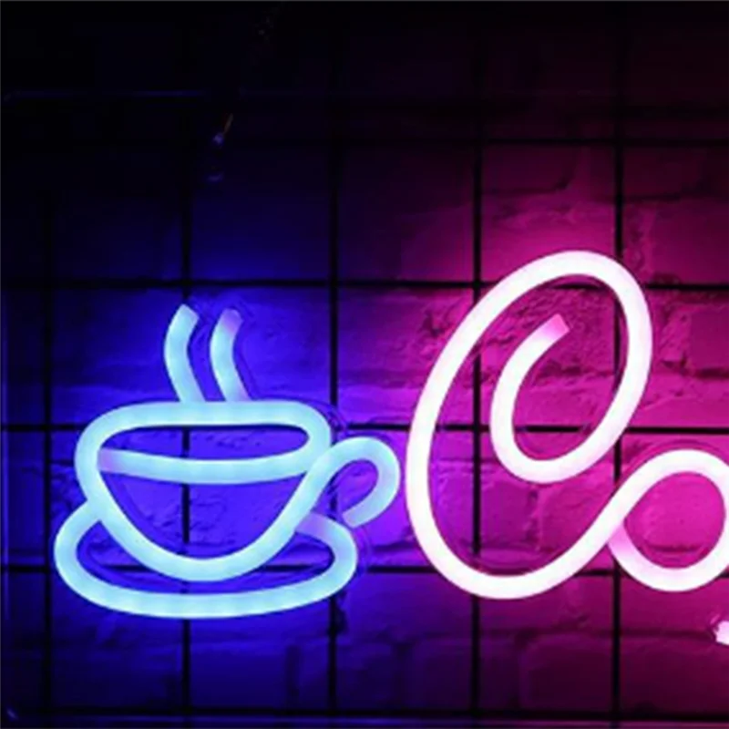 ELEG-Coffee Neon Sign USB Powered Coffee Sign LED Camping Light LED Sign For Wall Decor Restaurant Hotel Bar Wedding Party
