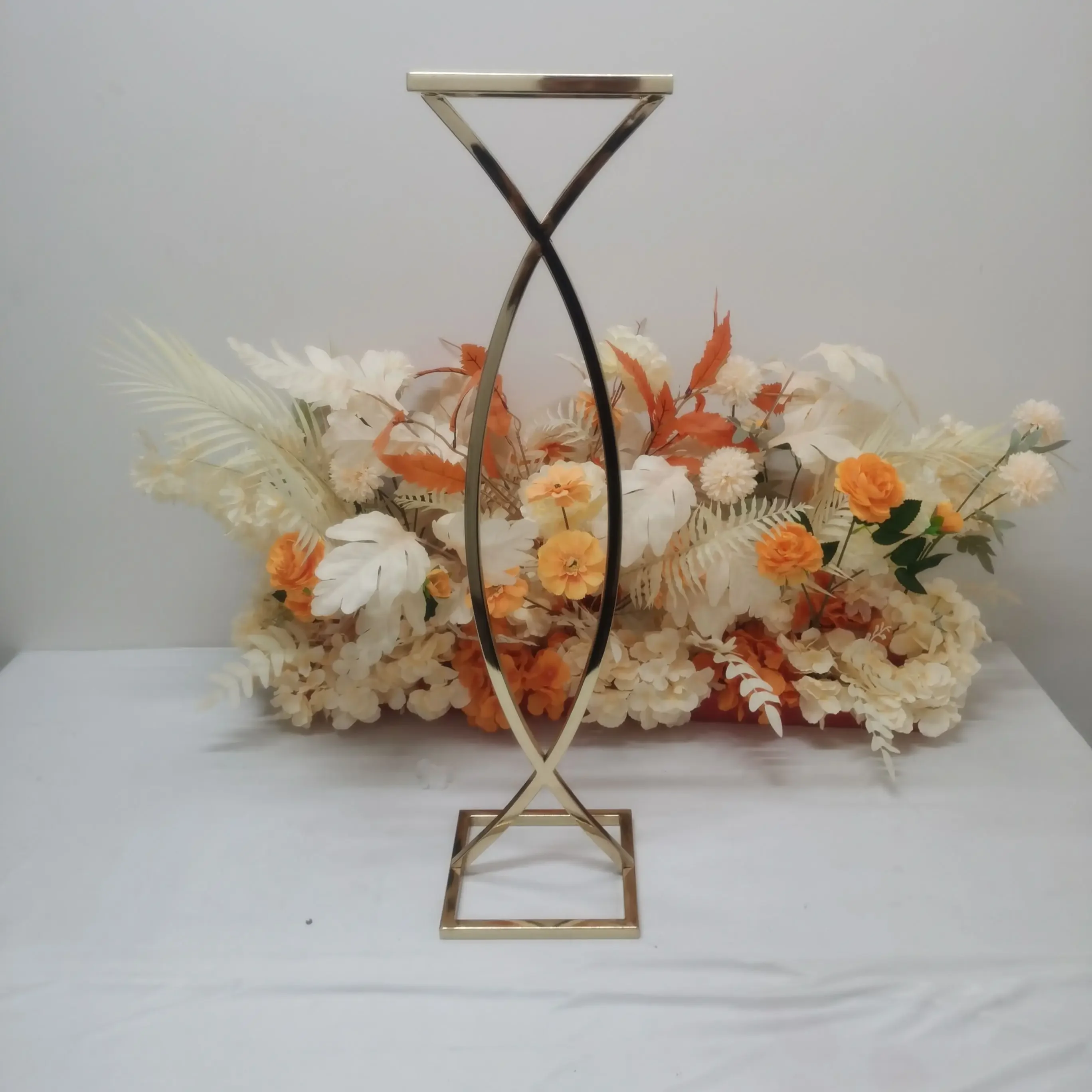 Flower Vase Floor Vases, Column Stand, Metal Road Lead, Wedding Centerpiece, Geometric Pot, Table Rack for Home Decor, 10 Pcs