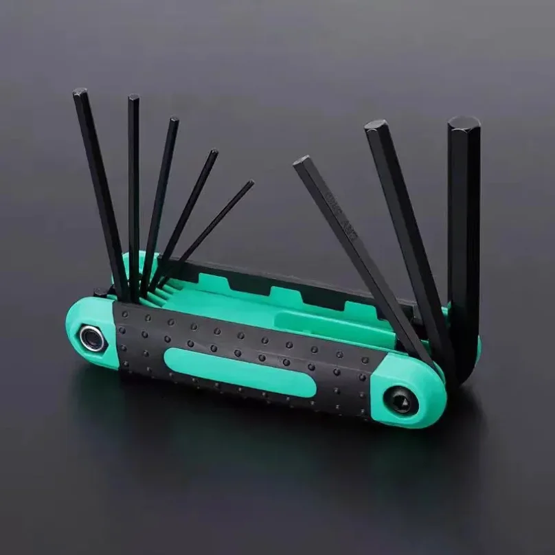 

8pcs Portable Folding Socket Wrench Set Mini Inner Hexagon Socket Wrench Metric Multi-functional Household Outdoor Repair Tool