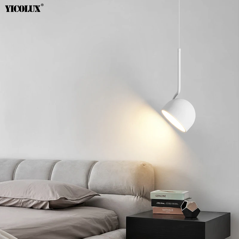 

Dimming Simple Black White New LED Modern Pendant Lights Living Study Dining Room Bedroom Bedside Bar Loft Lamps Indoor Lighting