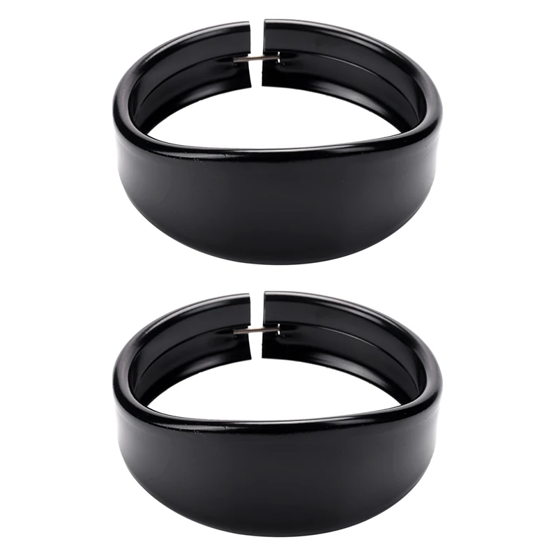 

2X Headlight Trim Rings 5.75 Inch Headlight Visor Style Trim Ring Black Decorate Visor Trim Rings For FXSTC