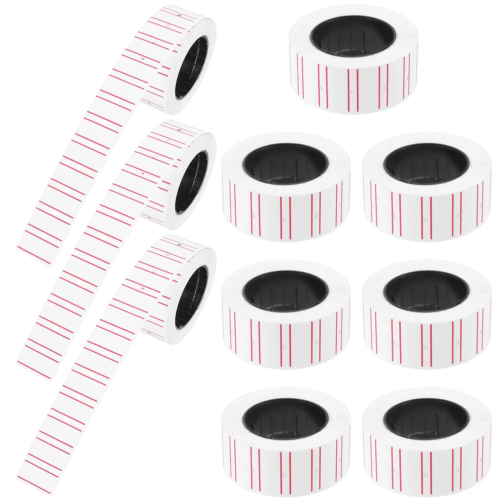 

30 Rolls Self Adhesive Price Paper Stickers White Rectangle Marker Tags for Supermarket 5000 Pieces Per Roll Double