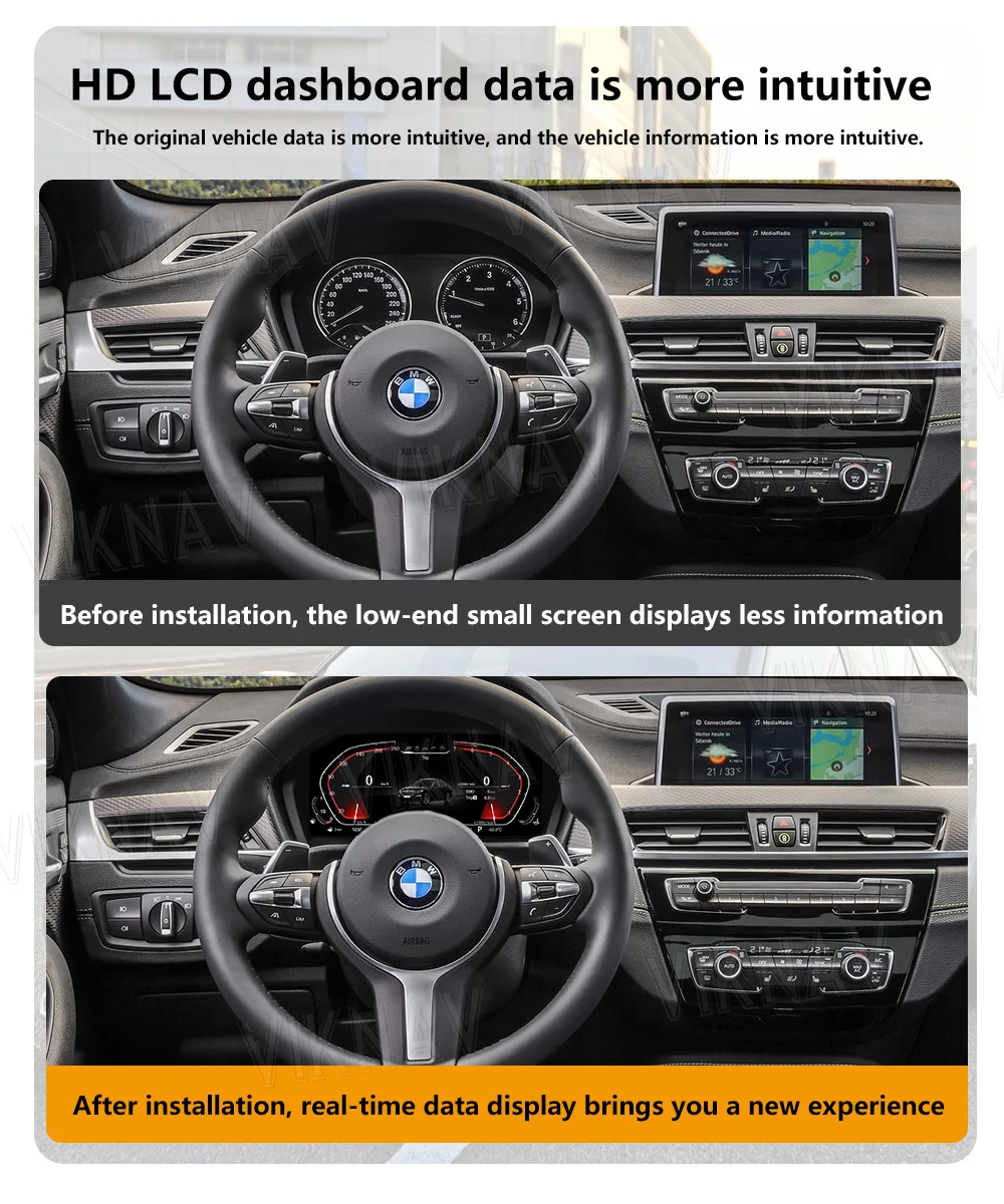 Car Instrument Digital Cluster for X1 X2 1Series 2Series 2013-2022 Speedometer Dashboard Mechanical Board Gauge LCD Display
