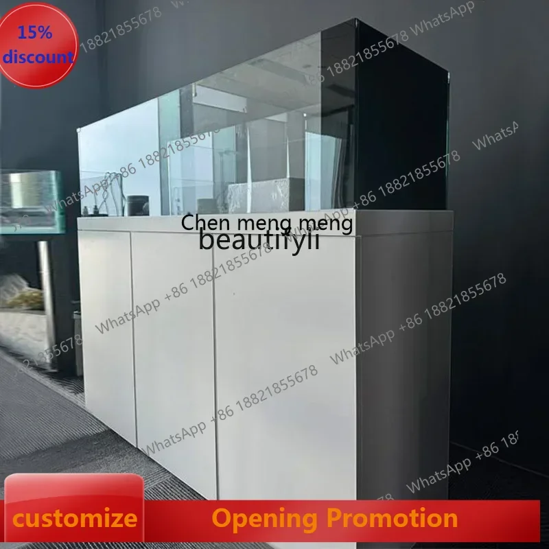 

cn8617 ss new Complete set of fish tank light luxury style professional bottom filter large stream tank landscaping tank ultra-w