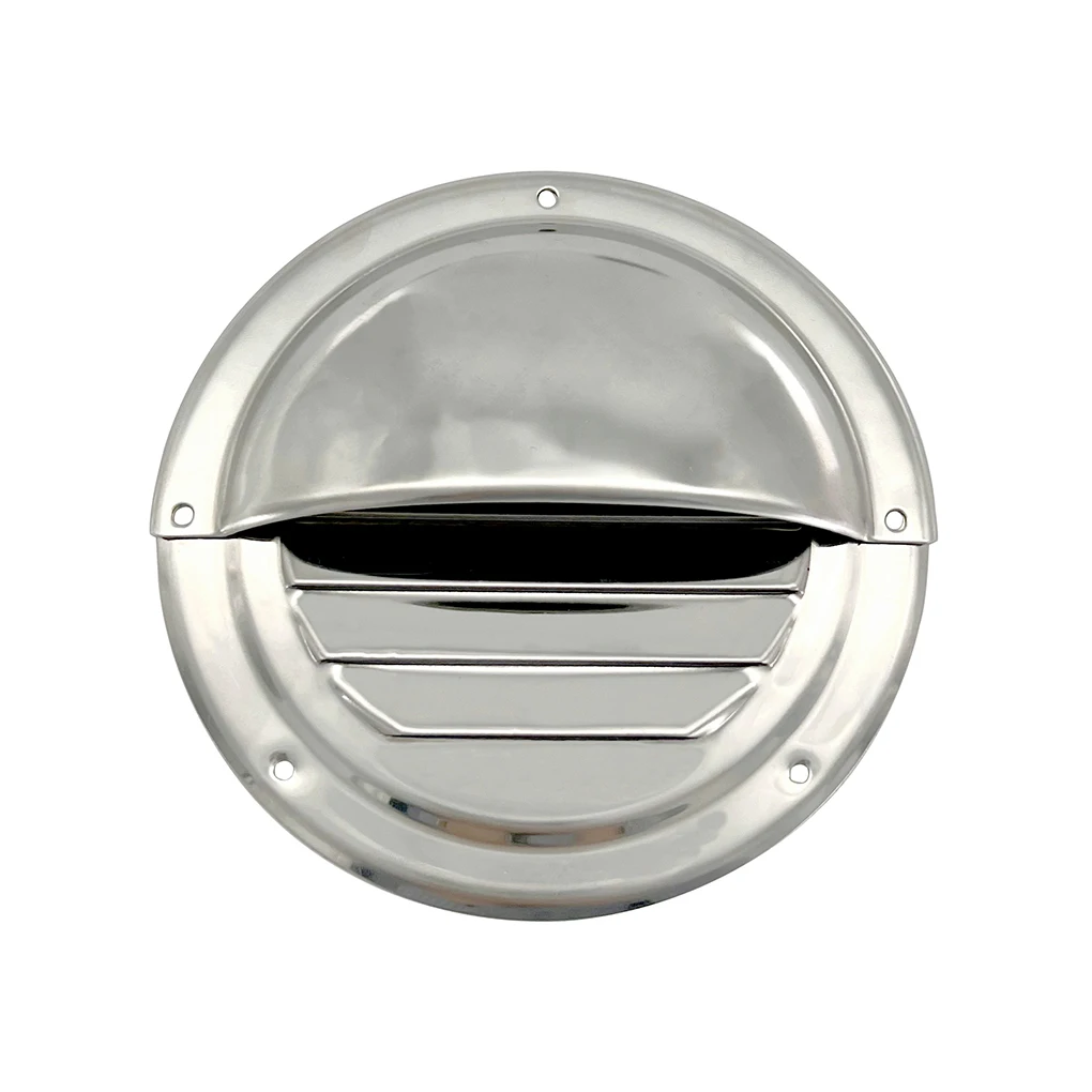 5-inch Vent Round Cover Stainless Steel Marine Ducting Circulation Ventilation Louvered Exterior Yachts Boat Polish Blower Cap