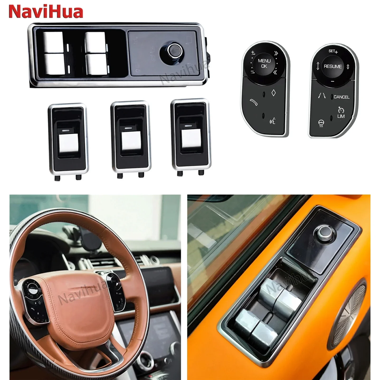 

Car Window Control Digital Switch Retrofit Kit Button Knob For Land Rover Range Rover L405 2013-2017 Sport L494 Discovery 5 L462
