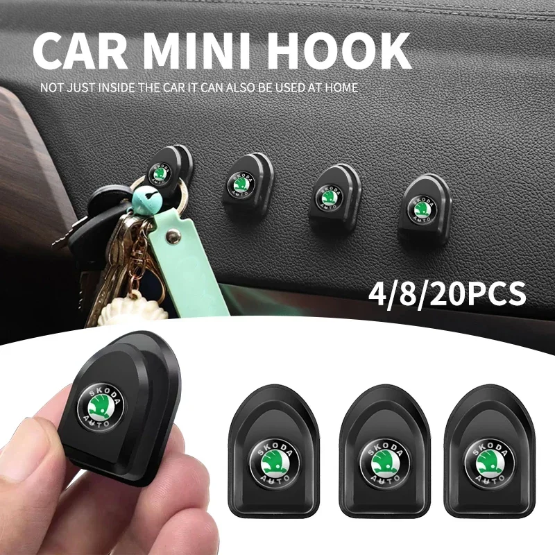 

1/2/4Pcs Car Mini Storage Hook Organizer Good Accessories Interior For Skoda Octavia Fabia Kamiq Kapoq Kodiaq Rapid SCALA Superb