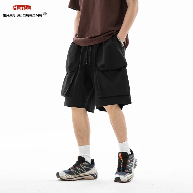Hip Hop Trend Three Shorts  Large Pocket Cargo Shorts For Men\'s 2024 Summer New Outdoor Fashion Brand Loose Casual Shorts