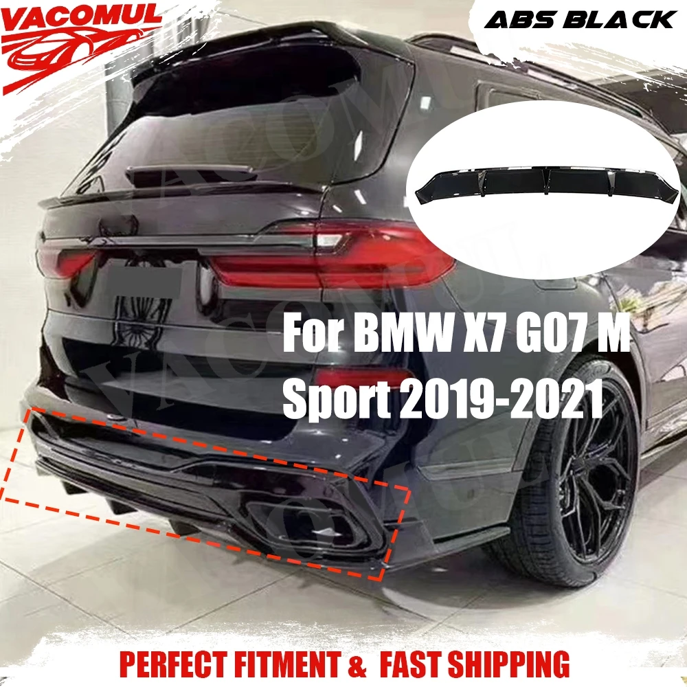 

VACOMUL Carbon Fiber ABS Rear Bumper Diffuser For BMW X7 G07 M Sport 2019-2021 Rear Lip Spoiler Splitters Gloss Black