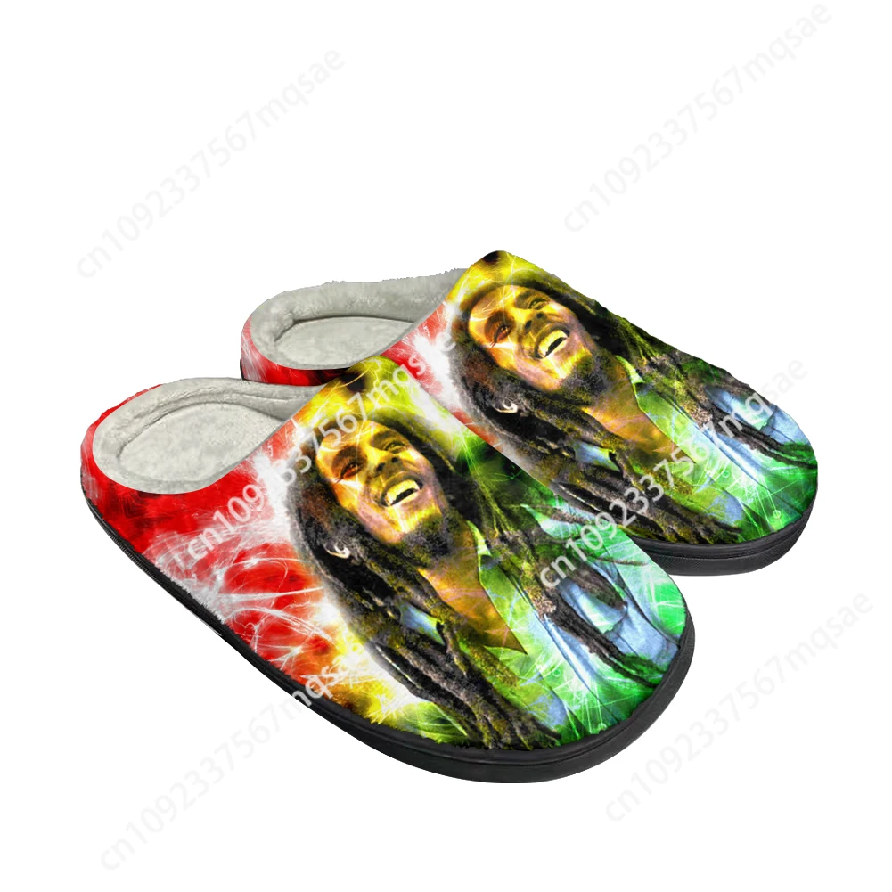 Hot Bob Marley Fashion Cotton Custom Slippers Mens Womens Sandals Plush Casual Keep Warm Shoes Thermal Comfortable Slipper