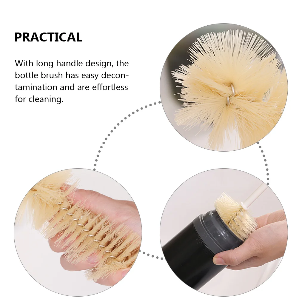

2Pcs Long H Bottle Cleaner Brush for Milk Bottles Vases Kettles Coffee Cups Tableware Glass Jar Pitcher Water