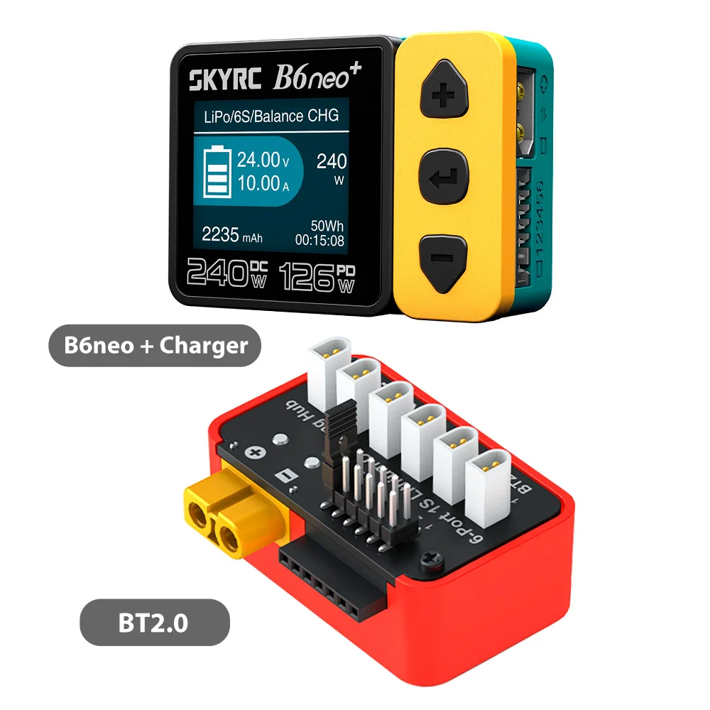 SKYRC Batterijoplaadhub OSH 6-poorts 1S Batterijoplaadhub voor LiPo LiFe Li-ion LiHV