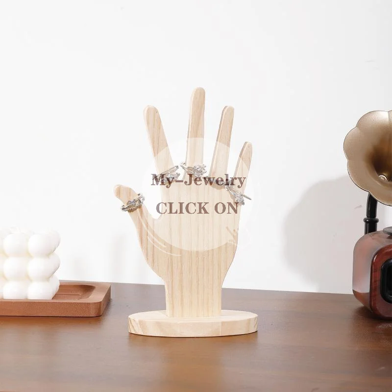 Natural Wooden Jewelry Display Stand Multifunctional Ring Bracelet Necklace Holder for Dresser Organization