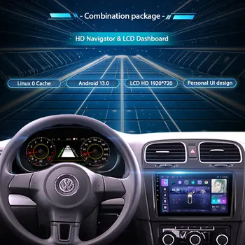 10,25 lcd digitální palubní deska pro VW Golf 5 Mk5 2004-08 rychloměr, rádio, Android přehrávač, mapy, displej, panel kokpitu 10 nejlepší prodej digitální palubní deska VW - №7