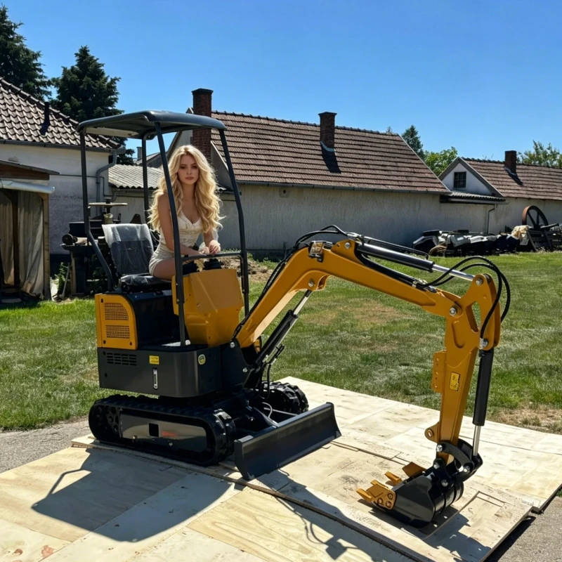Mini Excavator Machine Hydraulic Crawler Digger Deep Digging 360° Rotation Ce Certified For Farm Garden Construction Customized