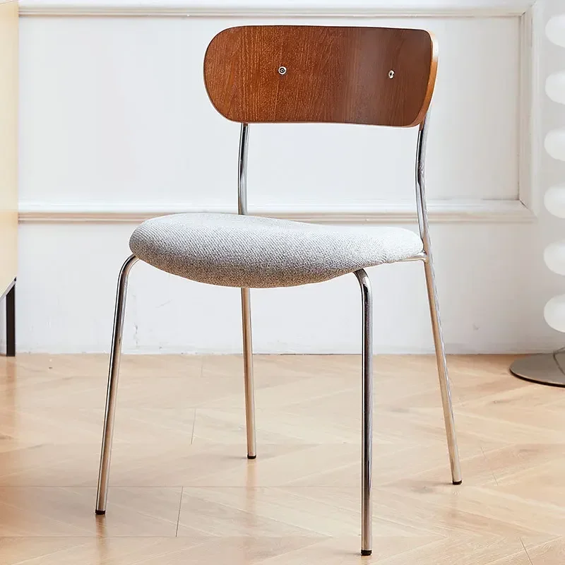 Light luxury back chair Nordic dining chair custom soft bag seat cushion wrought iron dining table chair wholesale negotiation