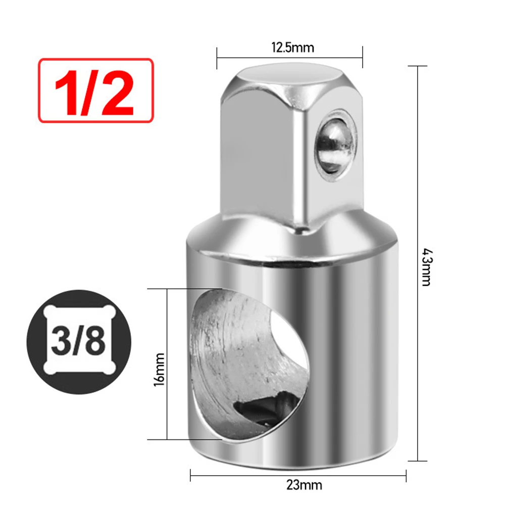 1Pc 3/8 ''Naar 1/2" Dopsleutel Bit Ratelhuls Adapter Universele Koppeling Verlengspanner Handgereedschap Verbindingskop Convertor