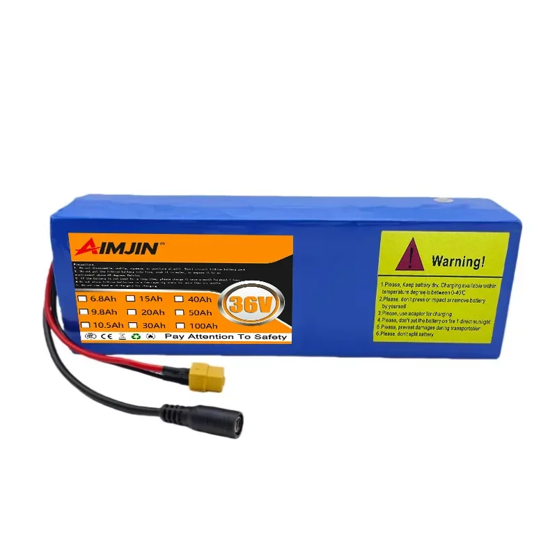 21700 Lithium 10S2P 36V 10.5Ah Battery Pack 5C Power Rechargeable 650W for Electric scooters bicycle motorcycle, SYP T JST XT60