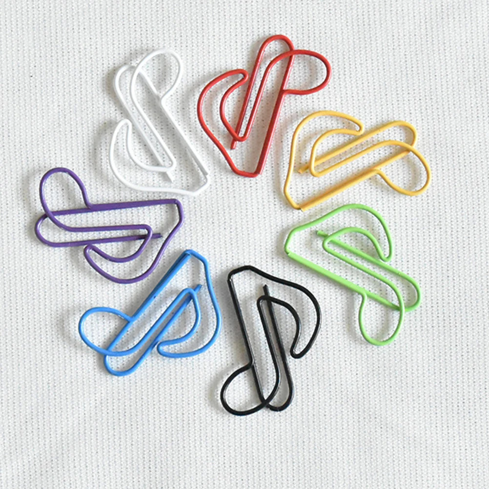 50 PCS Note Paper Clip Clips Novelty Bookmark Music Bookmarks Metal Holder Paperclips