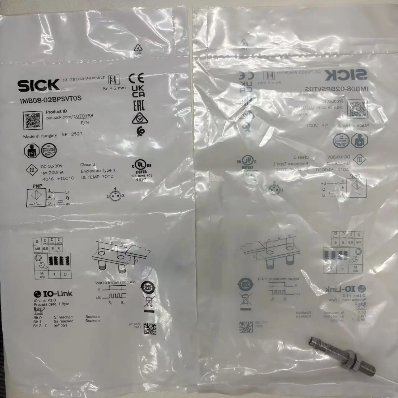 シックオリジナルブランド-imb08-02bpsvt0s-部品番号-1070168-誘導近接センサー新入荷