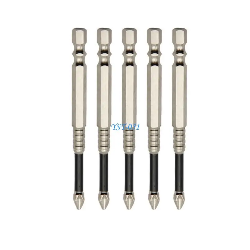 

E15A 5Pcs Crosses Screwdriver Bit Alloy Steel AntiSlip Long Drill Bits
