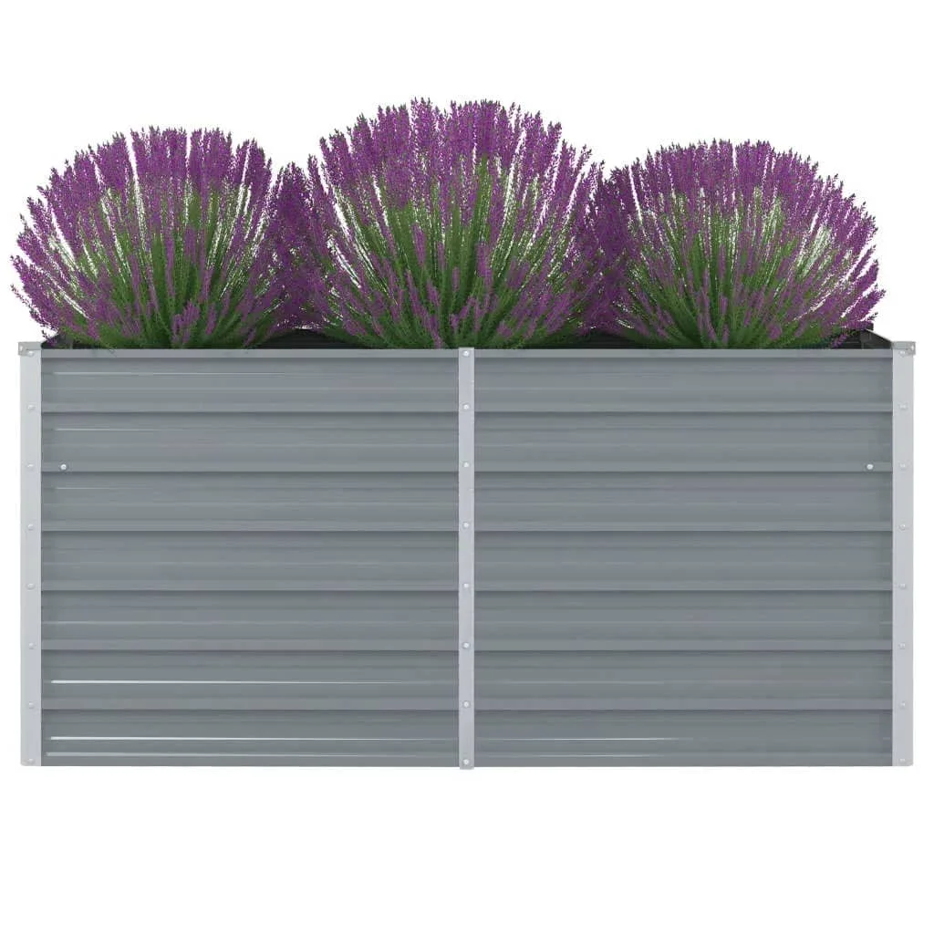 Hochbeet 160 x 80 x 77 cm Verzinkter Stahl Grau – Hochbeet aus Stahl, Garten-Hochbeet, Pflanzbeet, langlebig