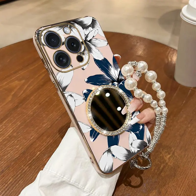 

16 ProMax Чернильный цветок-браслет Покрытие Чехол для телефона для iPhone 14 16Pro 16 SE3 13Mini 13 13Pro SE2 16Plus 14Pro Cover