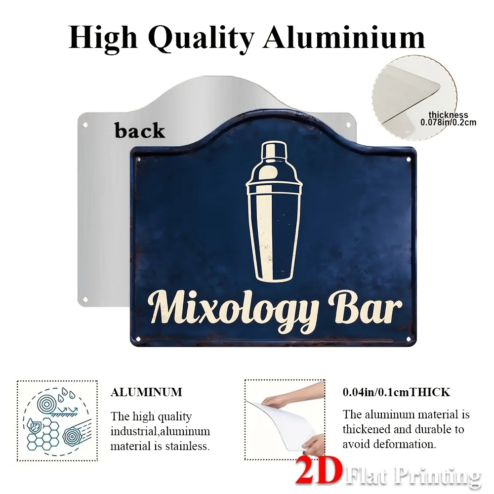 1pc, 2D Flat, Signs Metal Sheet Painting 
