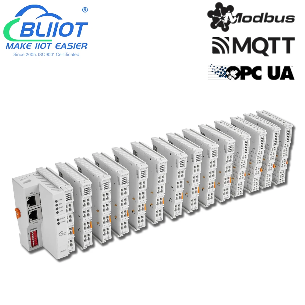 IIoT Industrial Modbus TCP MQTT OPC UA I/O Module Edge Comupting Logic Control Remote Ethernet IO Controller