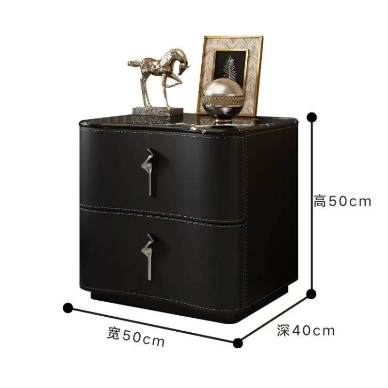 Luxury Vintage Nightstand European Modern Trendy Storage Bedside Table Display Italian Mesita De Noche Bedroom Furniture