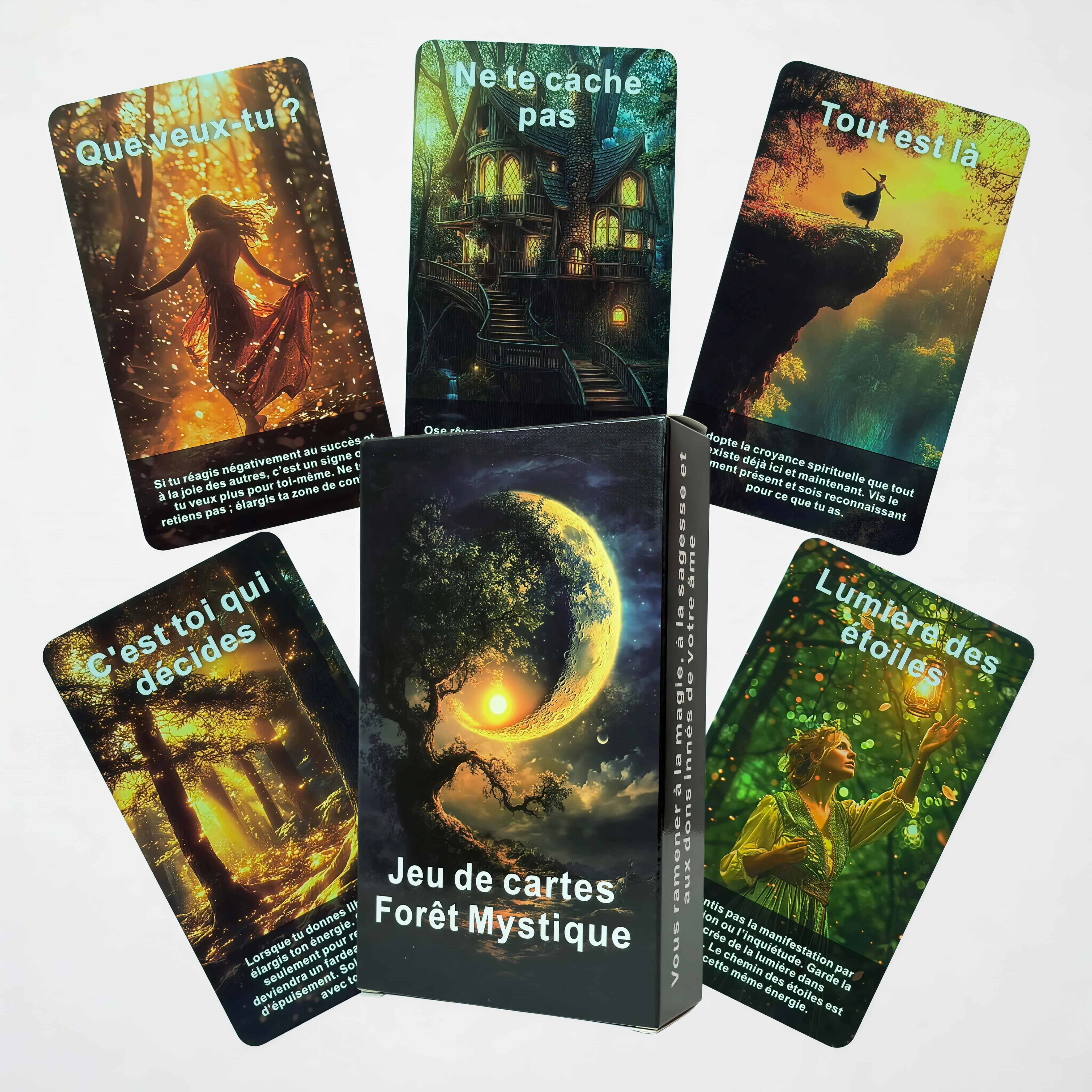 

French Mystic Forest Oracle Card Set, 56 Cards Tarot Series, Spiritual Healing & Anxiety Relief Meditation Tool