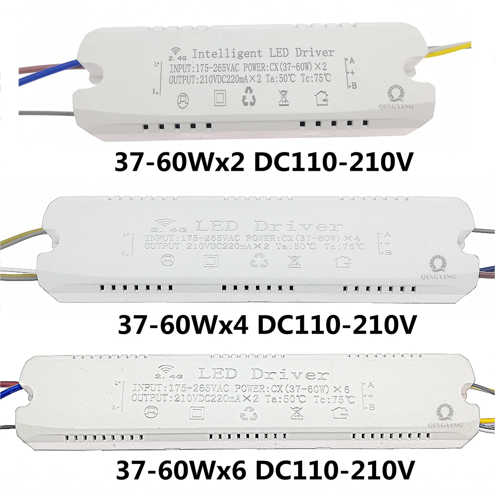 Pilote de LED Intelligent avec Télécommande AC220V 2.4G, 8-24W 25-40W 37-60W X2 Tage X6 220mA, 1 Pièce