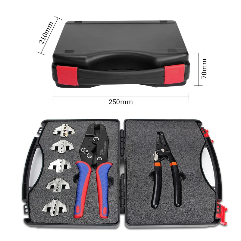 Quick-change Head Nine-inch Crimping Pliers 7 Piece Set VX-9CQK Hand Tool Box Combination Crimper Stripping Pliers Kit