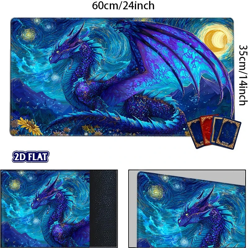 Dragon Battle Mat - Suitable for TCG/CCG card games. A tabletop game mat with cosmic dragon patterns that is compatible