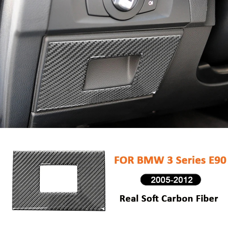 

Для BMW 3 серии E90 2005-2012 углеродное волокно автомобиля ящик для хранения водителя панель отделка крышка декоративная наклейка детали интерьера