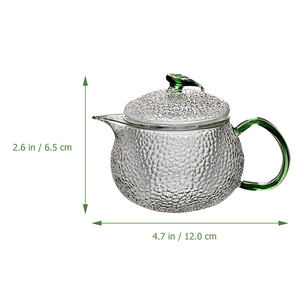 

Thickened Glass Tea Kettle Hammer Pattern Elegant Design Comfortable Handle for Tea Brewing Stovetop Heating Gift