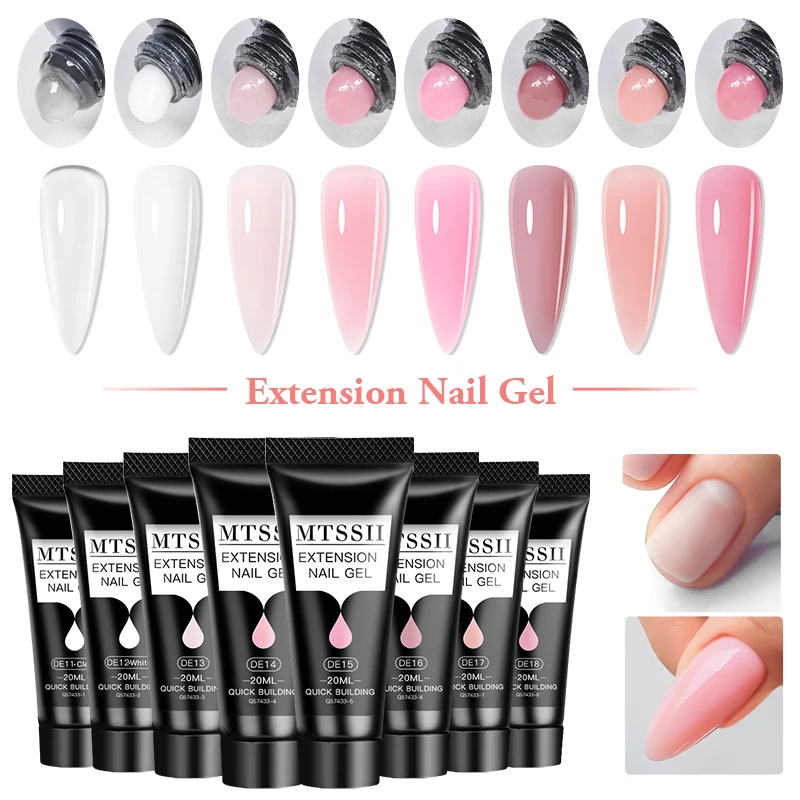19 pz Estensione Rapida Gel Smalto Per Unghie Set 20 ml Rosa Trasparente Quick Building Nail Art Vernice Base Top Coat Manicure Kit di Strumenti Per Unghie