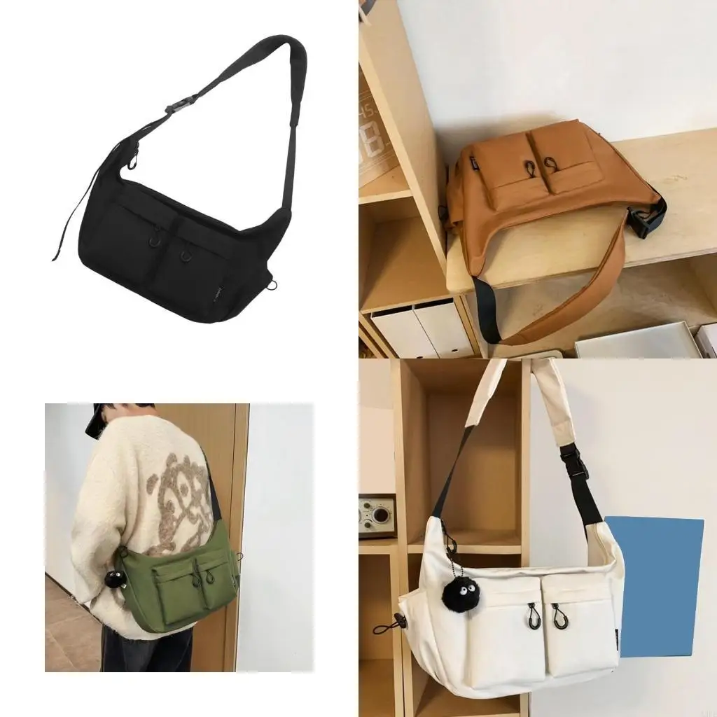 

Practical Nylon Shoulder Bag Casual Crossbody Bags Satchel Purse for Women Offering Multiple Pockets for Organization
