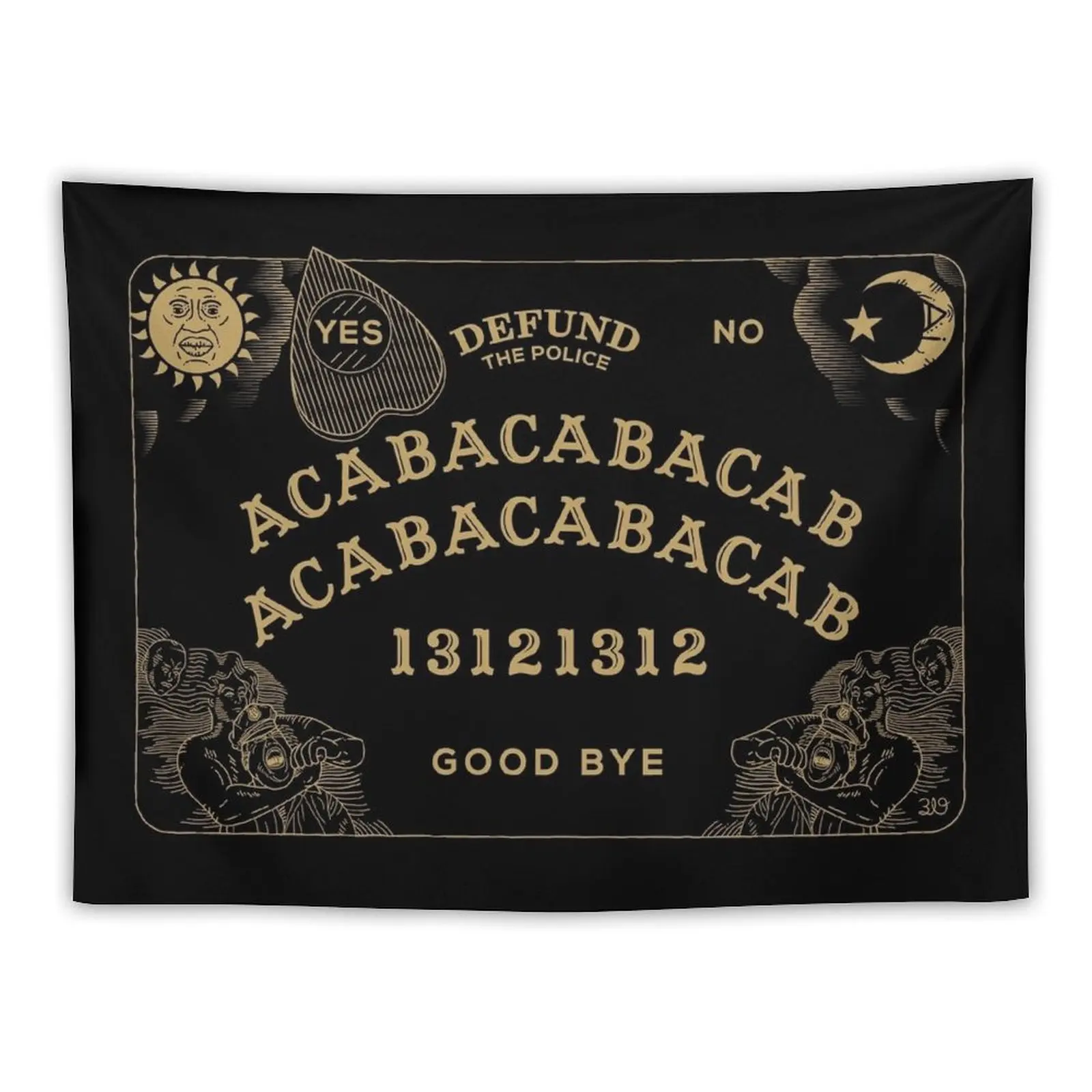 ACAB Ouija - Defund the Police Tapestry Mushroom Decorative Paintings Bedroom Deco Tapestry