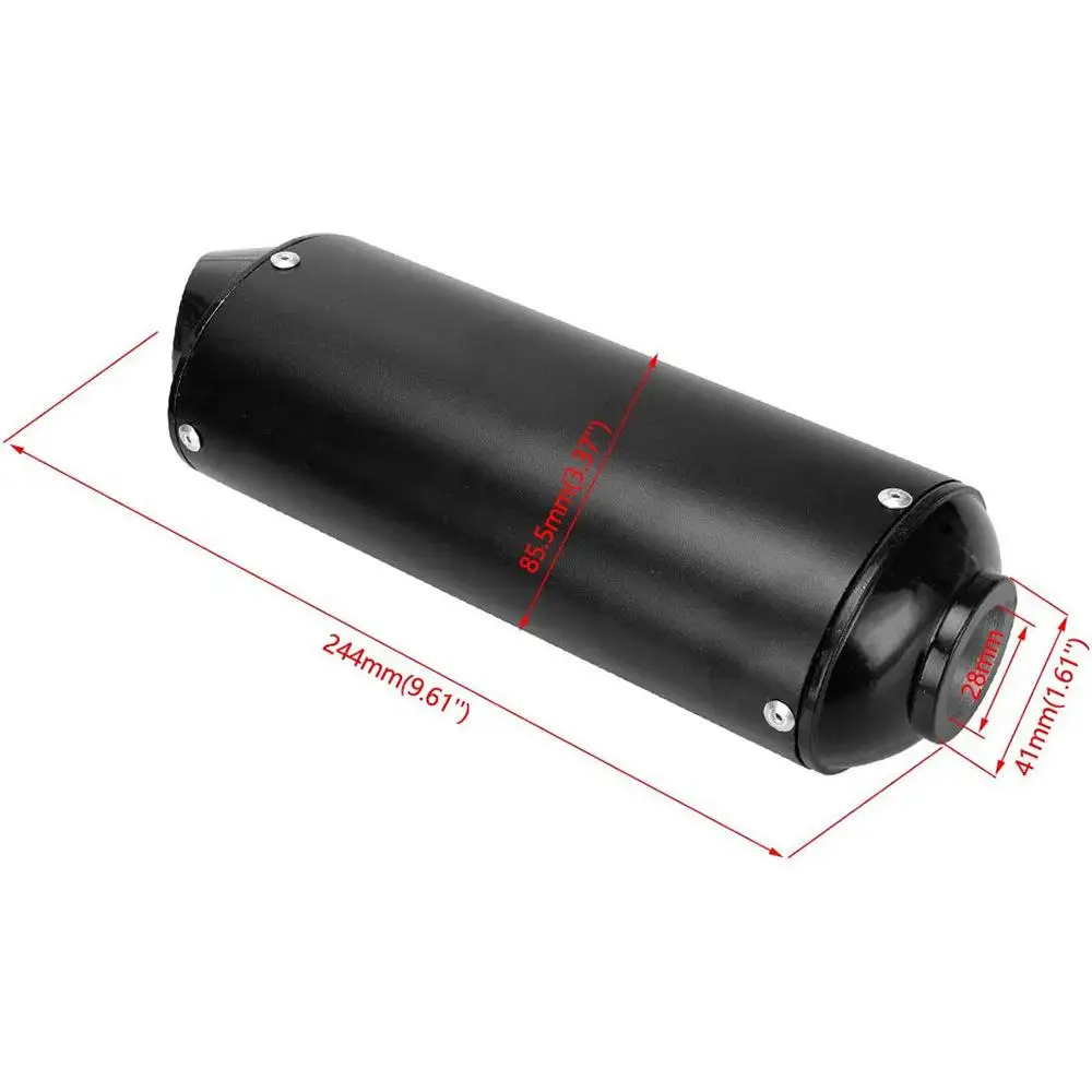 1 Set Motorcycle Exhaust Muffler 28mm / 32mm / 38mm Exhaust Pipe Tail Section Silencing System For Dirt Pitbike Atv