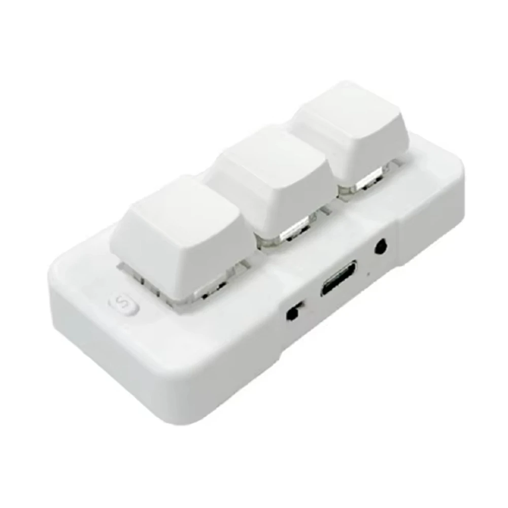 MK321G 3-Key Mini Customized Mechanical Keyboard Blue Switch USB&2.4G Wireless Dual-Mode for OSU Game Multimedia White