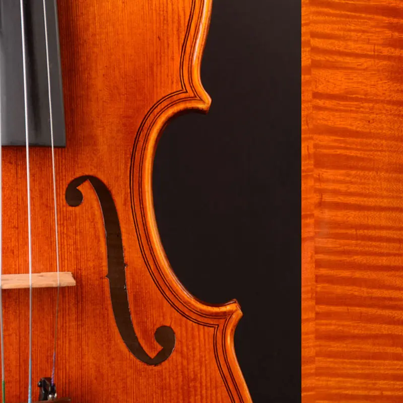 Maggini style, Best Model, A T20+ Violin Fitted Aubert Bridge and Dominant 135B,ipe bow, shouldrest, upgrade hzv04 case