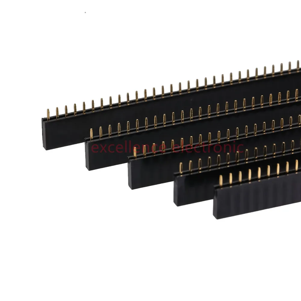 155 adet/kutu 2.54mm Tek Sıralı Pin Soket Dişi Başlık Konnektörü 2/3/4/5/6/7/8/9/10/12/20/40pin PCB kartı Kombinasyonu Kiti